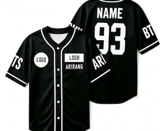 Custom Baseball Jersey, Kpop Army World Tour Fan Apparel
