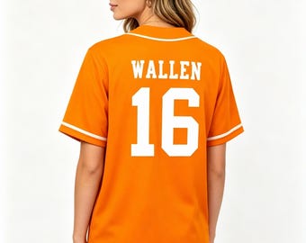 Custom Tennessee Orange Country Music Baseball Jersey, Personalized Fan Gift