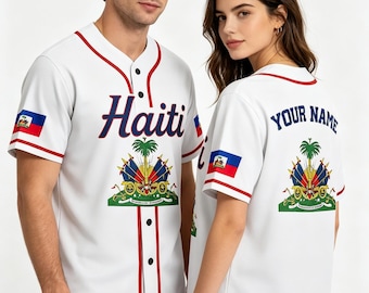 Personalized Haiti Baseball Jersey Custom Name & Number Caribbean Trip Travel Souvenir Top