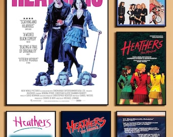 Póster de la película Heathers, impresión de película de fantasía, regalo para cinéfilos, decoración del hogar, arte mural, arte minimalista