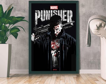 パニッシャー映画ポスター、ファンタジー映画プリント、映画愛好家へのギフト、ホームデコレーション、ウォールアート、ミニマリストアート、記念品