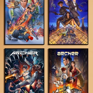 Póster de la película Archer, impresión de película de fantasía, regalo para amantes del cine, decoración del hogar, arte mural, arte minimalista