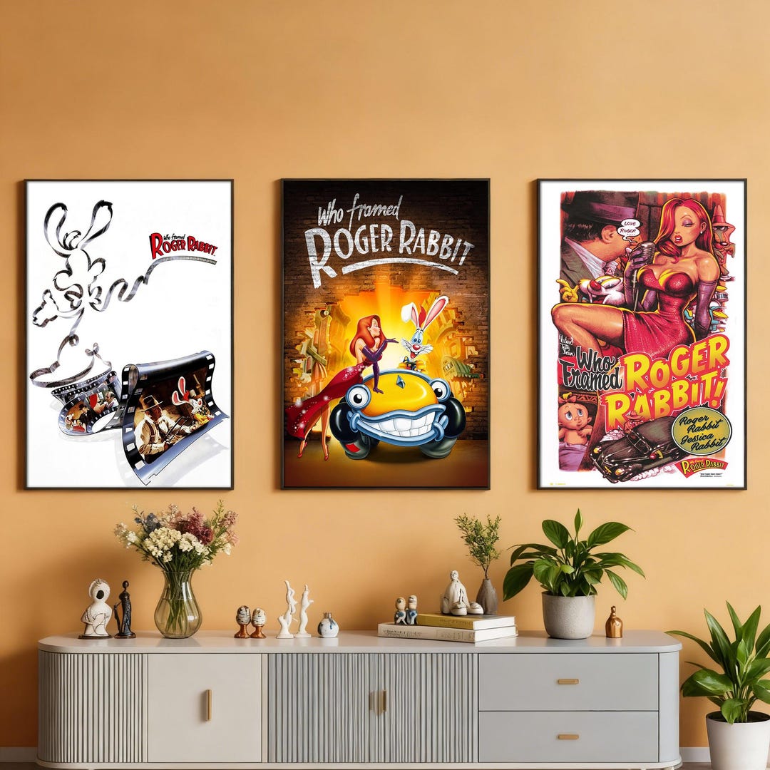 Rogger Rabbit Decor Who Framed Roger Rabbit Movie Poster, Fantasy Movie Print, Film Lover ...
