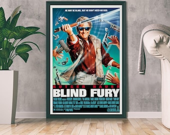 ブラインド・フューリー映画ポスター、ファンタジーゲームプリント、ゲーム愛好家へのギフト、ホームデコレーション、ウォールアート、ミニマリストアート