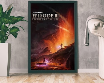 Locandina del film La vendetta dei Sith, stampa di un film fantasy, regalo per gli amanti del cinema, decorazione per la casa, arte da parete, arte minimalista