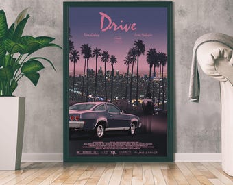映画『ドライブ』ポスター、ファンタジーゲームプリント、ゲーム愛好家へのギフト、ホームデコレーション、ウォールアート、ミニマリストアート