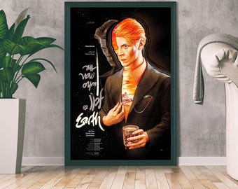 地球に落ちてきた男の映画ポスター、ファンタジー映画プリント、映画好きへのギフト、ホームデコレーション、ウォールアート、ミニマリストアート