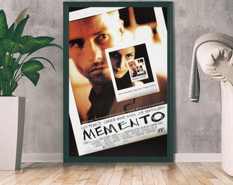 メメント映画ポスター、ファンタジー映画プリント、映画愛好家へのギフト、ホームデコレーション、ウォールアート、ミニマリストアート