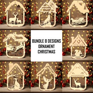 Layered 3D Christmas Ornament SVG Bundle: Laser Cut Files (Digital Download)