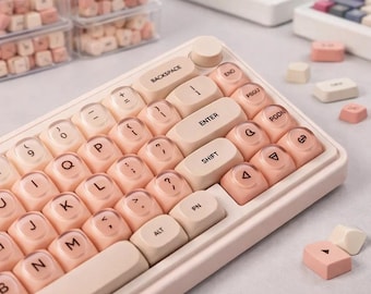 Juego de teclas de base líquida con perfil HOA / 132 teclas translúcidas mate esmeriladas / Teclas minimalistas para teclado mecánico MX Switch