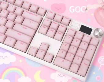 Juego de teclas Soft Pudding Jelly, perfil Cherry / 113 teclas translúcidas para PC / Teclas para teclado mecánico gaming en tonos pastel para interruptores MX