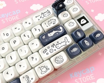 Naughty Cat Keycap Set | PBT Dye Sublimation, MOA Profile