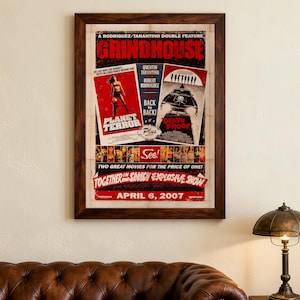 Planet Terror And Death Proof Grindhouse Movie Poster，Canvas Posters,wall art,Home decor, holiday gifts. Film Enthusiasts