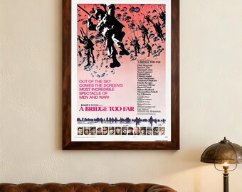Reproducción del póster clásico de la película "Un Puente Lejano", lienzo, arte mural, decoración del hogar, regalos navideños. Para cinéfilos.