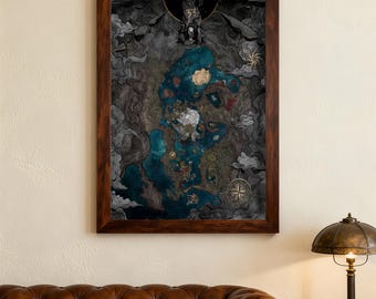 Clair Obscur Expedition 33 Map Poster，Canvas Posters,wall art,Home decor, holiday gifts. Film Enthusiasts