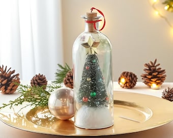 Nagranie głosowe w butelce w kształcie świątecznej kuli śnieżnej: spersonalizowana pamiątka audio