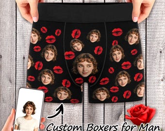 Custom Face Underwear,Add Your Face Boxer Briefs,Personalized Gifts for Boyfriend