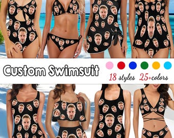 Custom Photo Swimsuit, Funny Add Husband’s Face On Swimwear, Summer Gifts