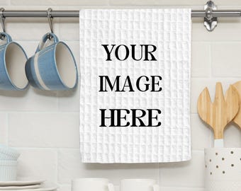 Personalized Hand Tea Towel with Photo,Custom Kitchen Towels Decorative,Quick Dry Towel