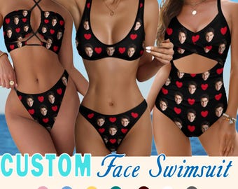 Personalized Face Swimsuit: Custom Womens Bathing Suit,Gift for Girlfriend