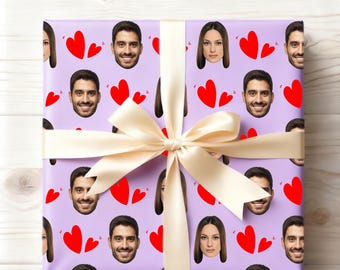 Custom Face Wrapping Paper,Personalized Birthday Gift,Gifts for Couple
