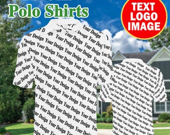 Custom Business Shirt & Team Shirt, Personalized All Over Printed Polo Shirt, Golf Shirt Workwear