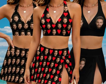 Personalized Womens Swimwear,Custom Face Bikini Swimsuit,Bachelorette Gifts,Birthday Gifts for Her