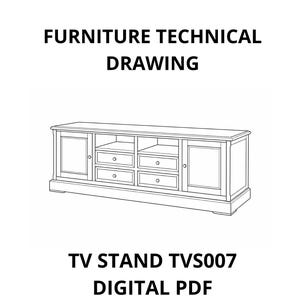DIYテレビキャビネットの設計図 - エンターテイメントコンソール木製プランデジタルダウンロードコードTVS 007