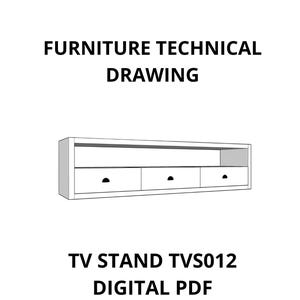 エレガントなメディアコンソールの技術プラン | テレビスタンド図面 PDF | DIYキャビネットデザイン | コード TVS012