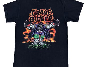 Vintage ORIGINAL Y2K Grave Digger Monster Truck Racing T Shirt