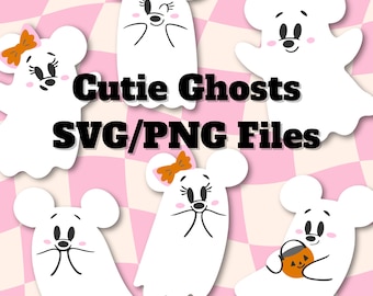 Descarga de archivos SVG/PNG de Cutie Mouse Fantasma / Halloween / Minnie Mickey