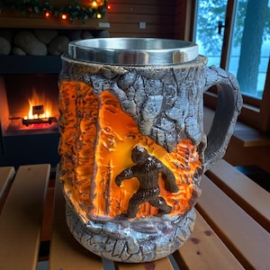 Taza de fogata de Pie Grande / Jarra de cerveza de resina de Sasquatch