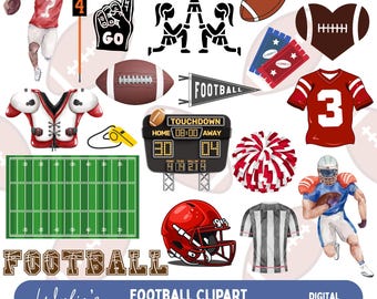 サッカーのクリップアートバンドル | サッカーのPNG画像 | デジタルクリップアート画像25点 | スポーツクラフトグラフィック | 即時ダウンロード