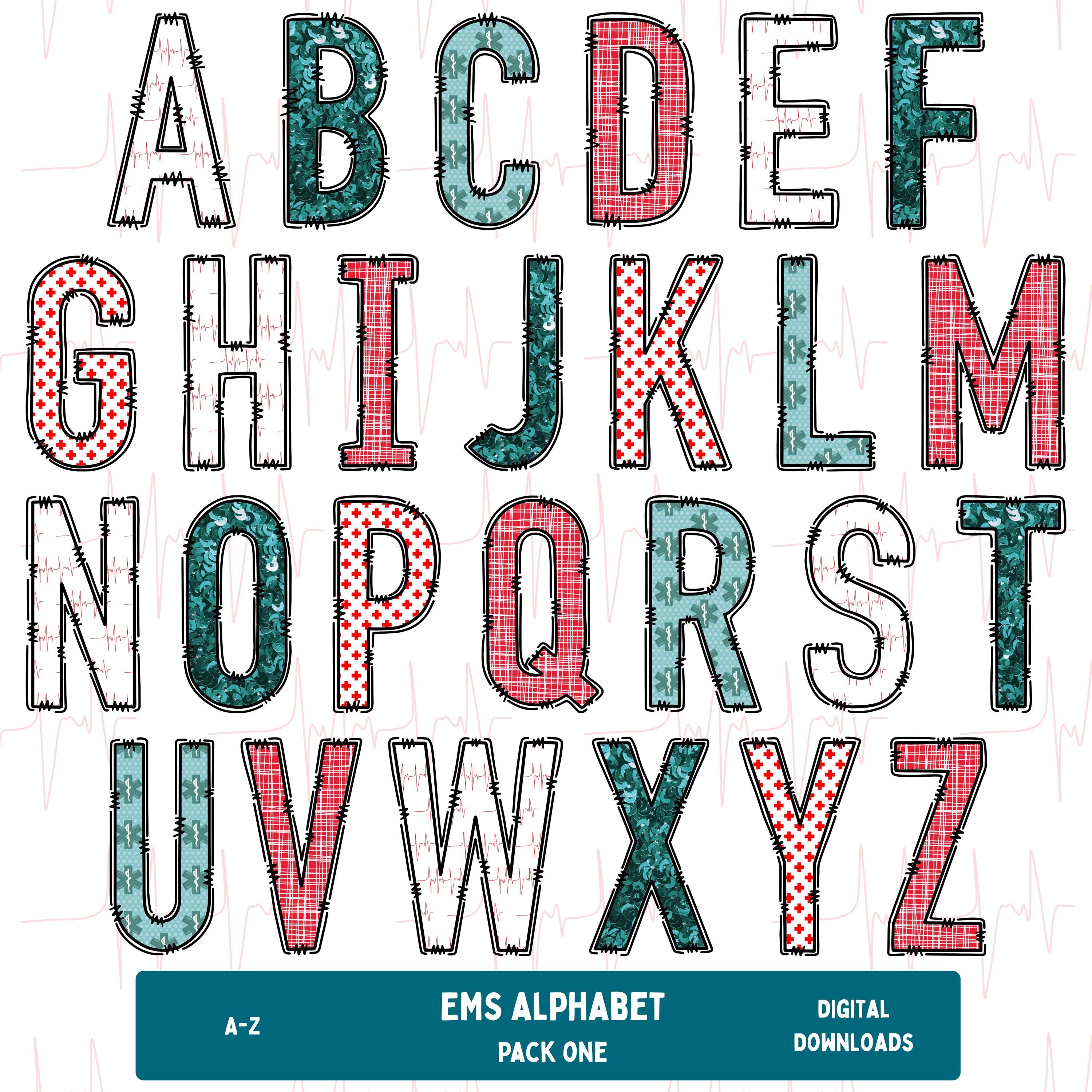 EMS Alphabet Clipart: 26 PNG Letters + 5 Bonus Images (digital Download ...