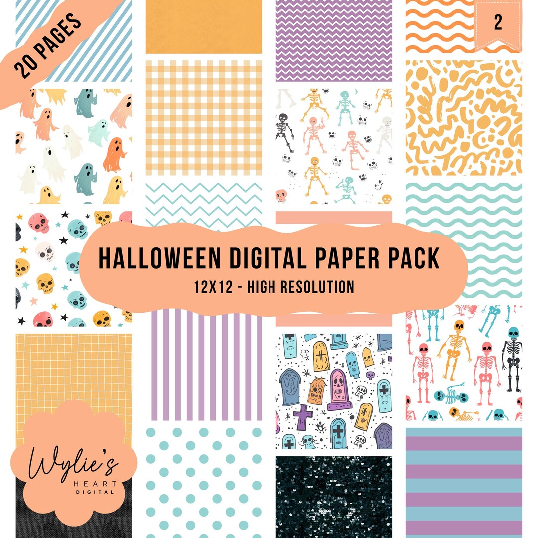 Halloween Digital Paper Pack: Scrapbook Backgrounds (digital Download ...