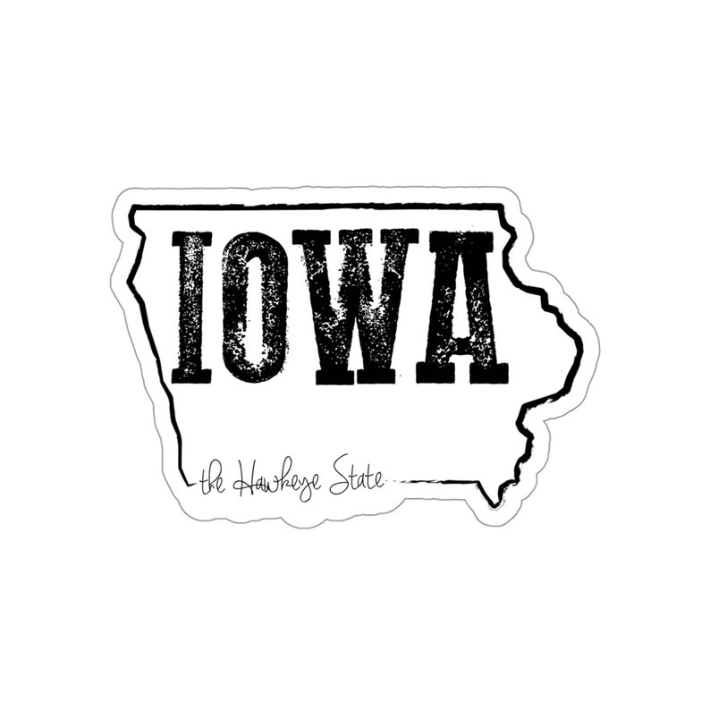 Custom Iowa Die-cut Vinyl Sticker - Etsy