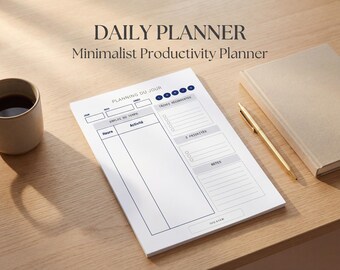 Planificador diario imprimible en PDF | Planificador de horarios diarios | Planificador de productividad sin fecha | Digital e imprimible | Planificador diario FR EN