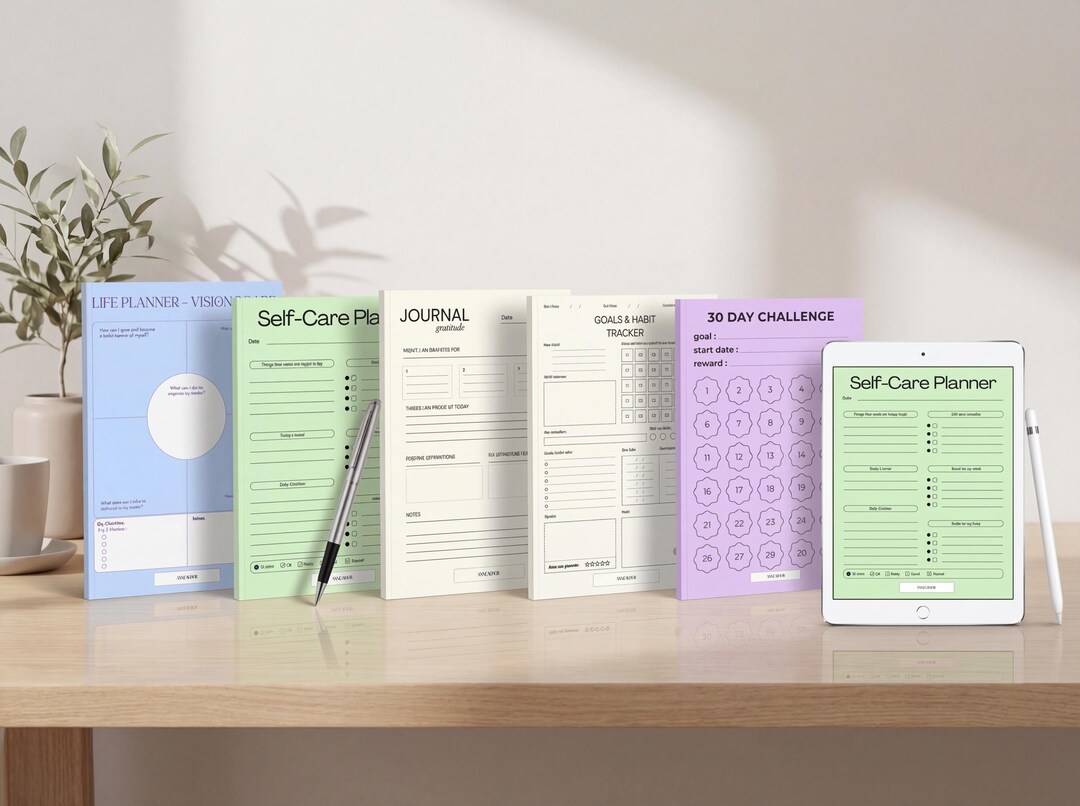 Self Improvement Bundle – Self Care Planner, Gratitude Journal, Habit ...