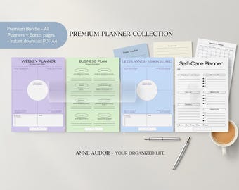 Paquete de Planificador Premium en PDF: Todos los Planificadores + 3 Páginas Extra | Paquete FR/EN