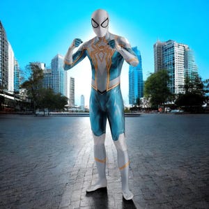 Threats Menace Spiderman Cosplay Costume - Superhero Halloween Outfit for Adults Men - Full Bodysuit Zentai Second Skin Party Jumpsuit