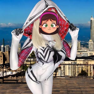 Halloween Gwen Stacy Anti-Gwenom Costume for Adults - Gwen Stacy Cosplay - Gwen Stacy Costume - Superhero Cosplay - Full Bodysuit for Women