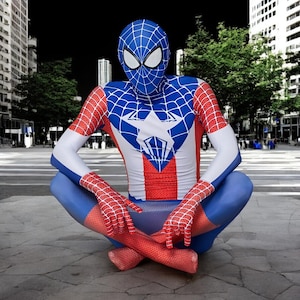 Captain Advanced Spiderman Costume - Halloween Superhero Cosplay Bodysuit - Game Zentai Suit for Men Boys Adults - Halloween Costume