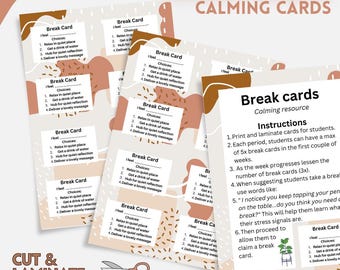 Tarjetas para descansar y calmarse / Recurso SEL para el aula