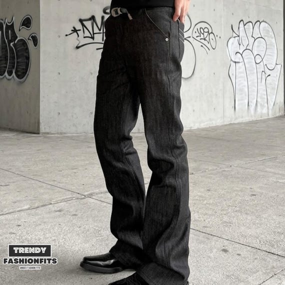 Retro Flared Jeans | Denim Slim Fit Pants | Daily Wear | Y2K Streetwear Style