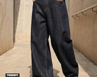 Jeans retrò ricamati / Pantaloni a gamba dritta e larga / Abbigliamento quotidiano / Stile streetwear anni 2000
