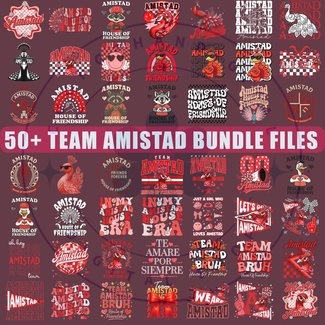 50+ Amistad House of Friendship Png Bundle, Back to School Amistad Png ...
