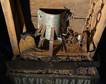 Ominous Primitive Antique Weaning Device Dungeon Decor or rig it up to Wear as a Hannibal Lecter style Mask!