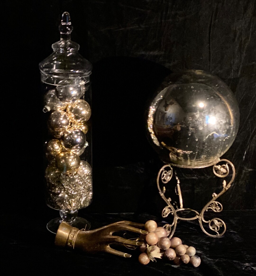 Enchanting Old Gazing Ball on Antique Ivy Stand Etsy