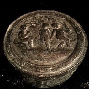 Vintage Souvenir Putti Cherub Container Trinket Box made in Spain