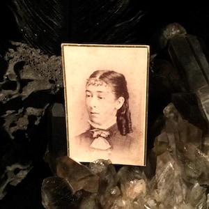 Antique CDV Woman with Ringlets and Spit Curls Photograph at Gothic Rose Antiques